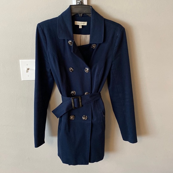 Navy Belted trench coat - Picture 1 of 5